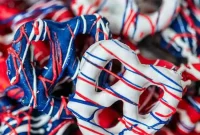 Red White and Blue Chocolate Dipped Pretzels
