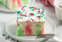 Festive Christmas Jello Poke Cake