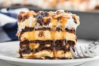 Decadent Snickers Ice Cream Cake