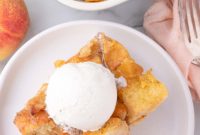 Golden Peach Bread Pudding
