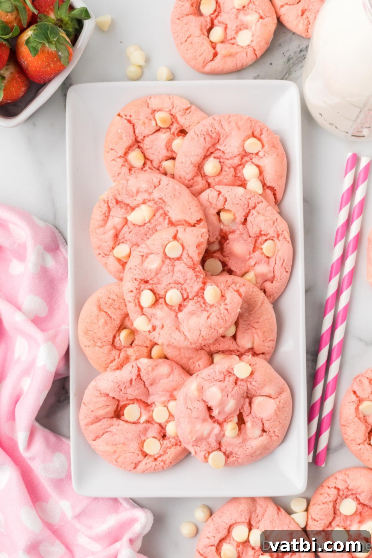 Cake Mix Love Bites 2 Valentine's Day Cake Mix Cookies on a platter.