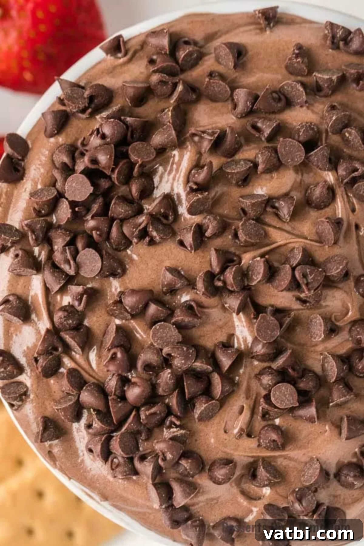 Sweet Brownie Indulgence 8 A close-up of the rich, creamy brownie batter dip in a bowl, ready to be served.