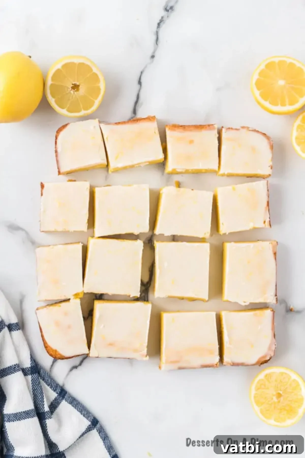 Zesty Lemon Brownie Bliss 11 Finished lemon brownies cut into perfect squares.
