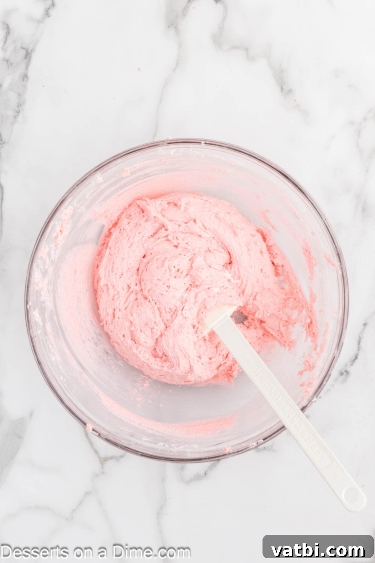 Fluffy Cool Whip Cookies 4 Cookie dough combined in a large mixing bowl, showing its fluffy texture.