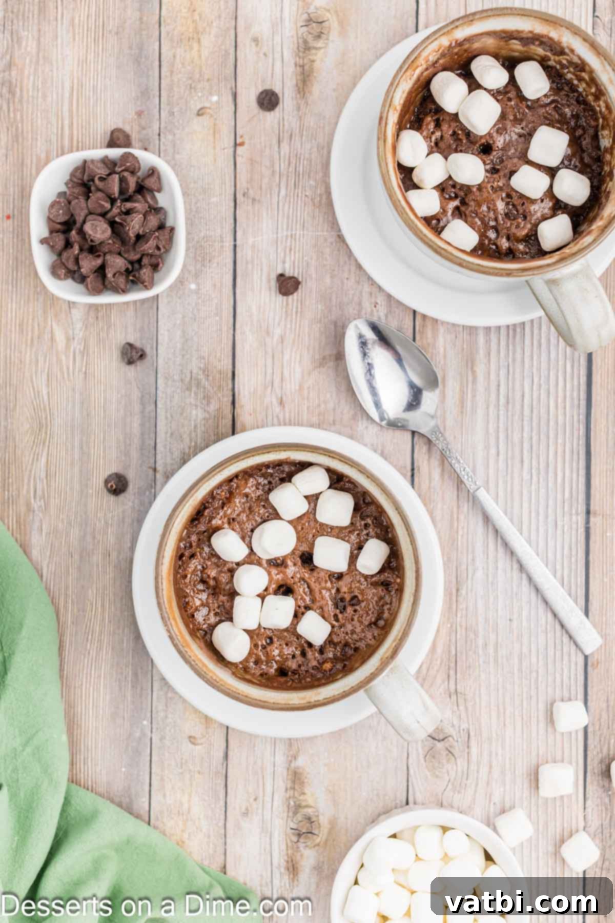 Decadent Hot Chocolate Mug Cake 6 Hot Chocolate Mug Cake ready to enjoy and topped with more marshmallows.