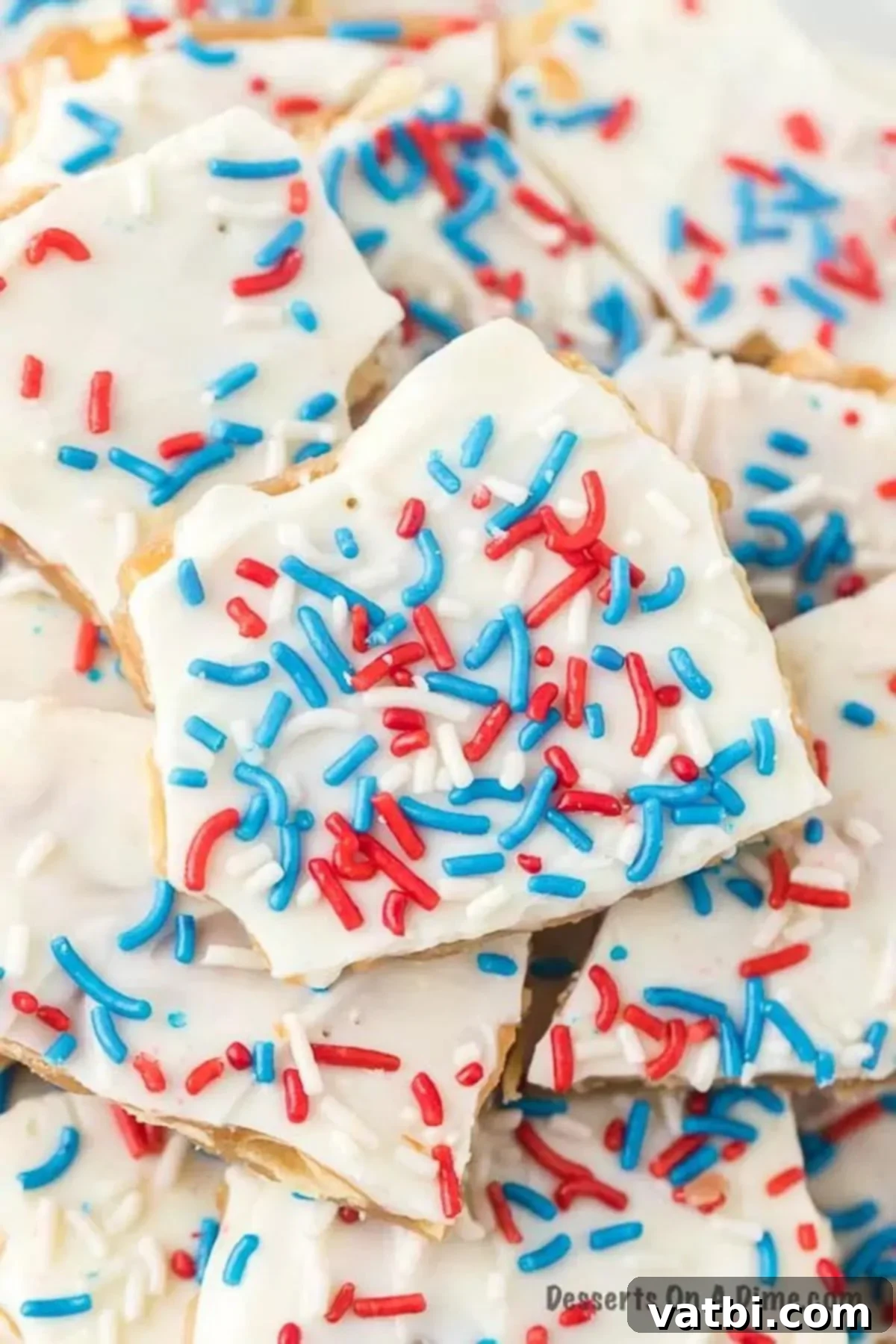 Close up of the Patriotic Bark laid on top of each other 