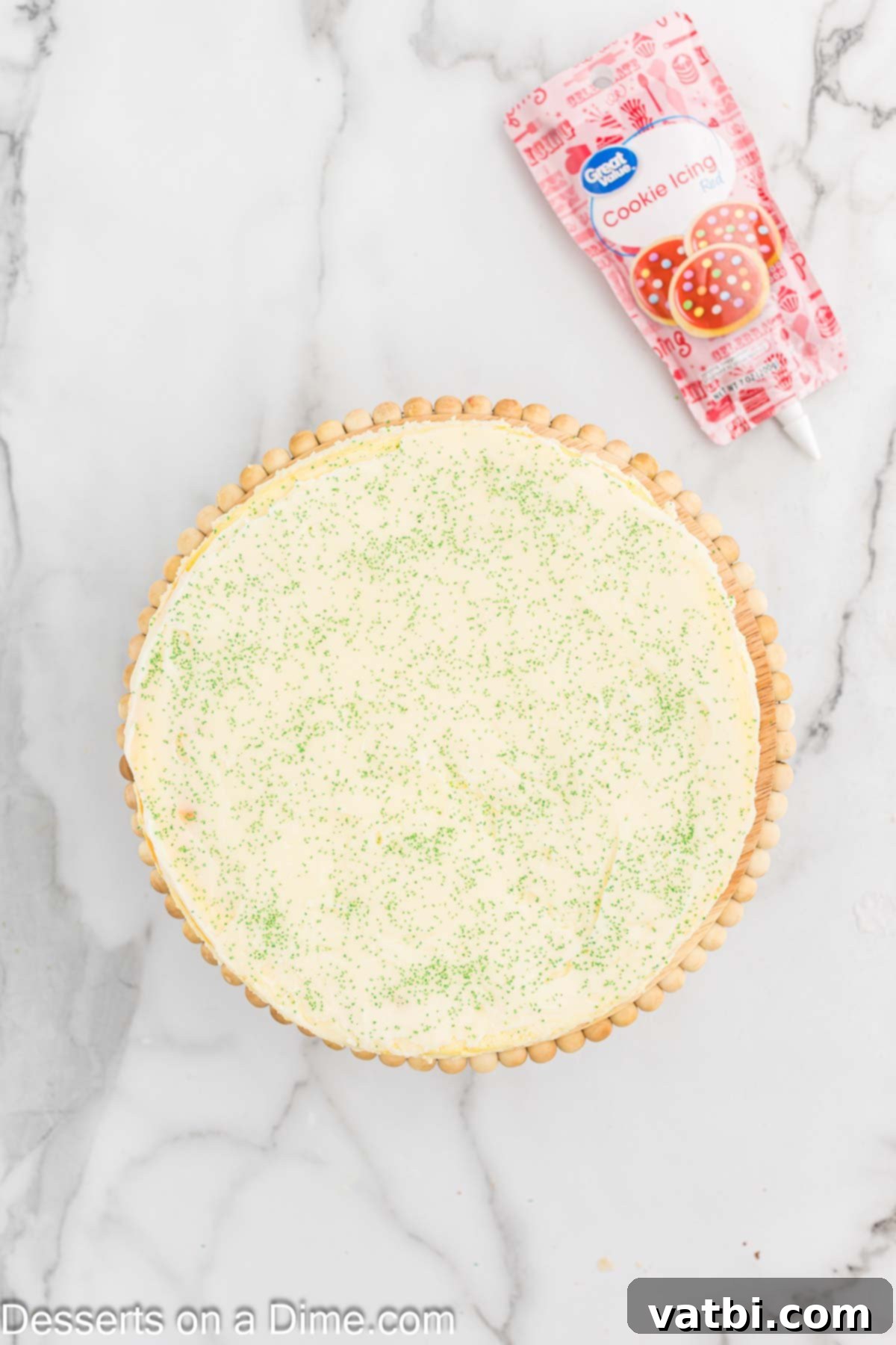 Little Debbie Christmas Tree Cheesecake: A Festive Indulgence 15 White chocolate ganache poured over the chilled cheesecake and topped with vibrant green sanding sprinkles.