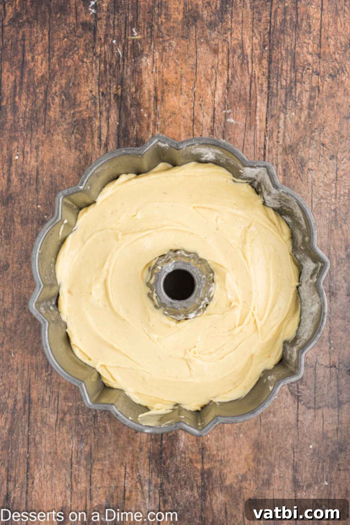 Batter spread into pan. 