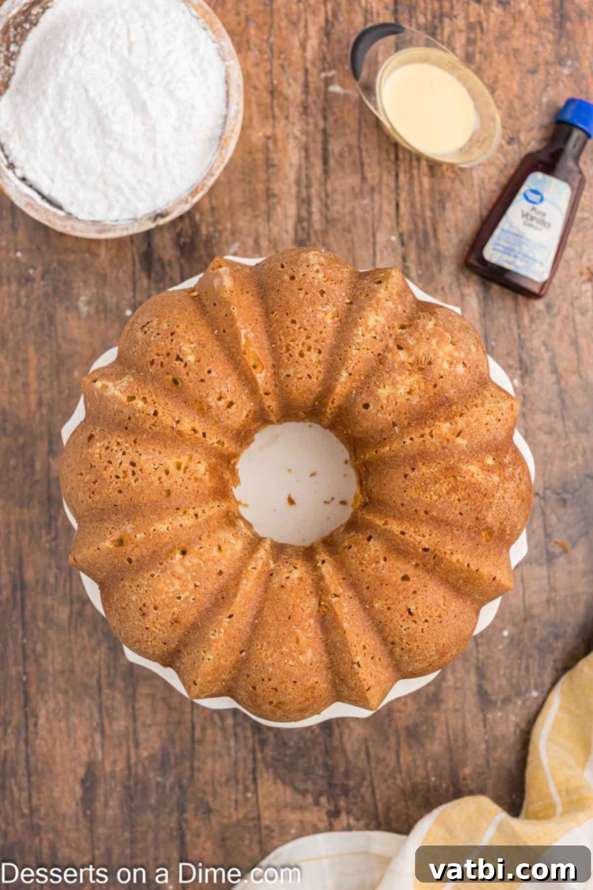 Bundt Cake on a platter. 