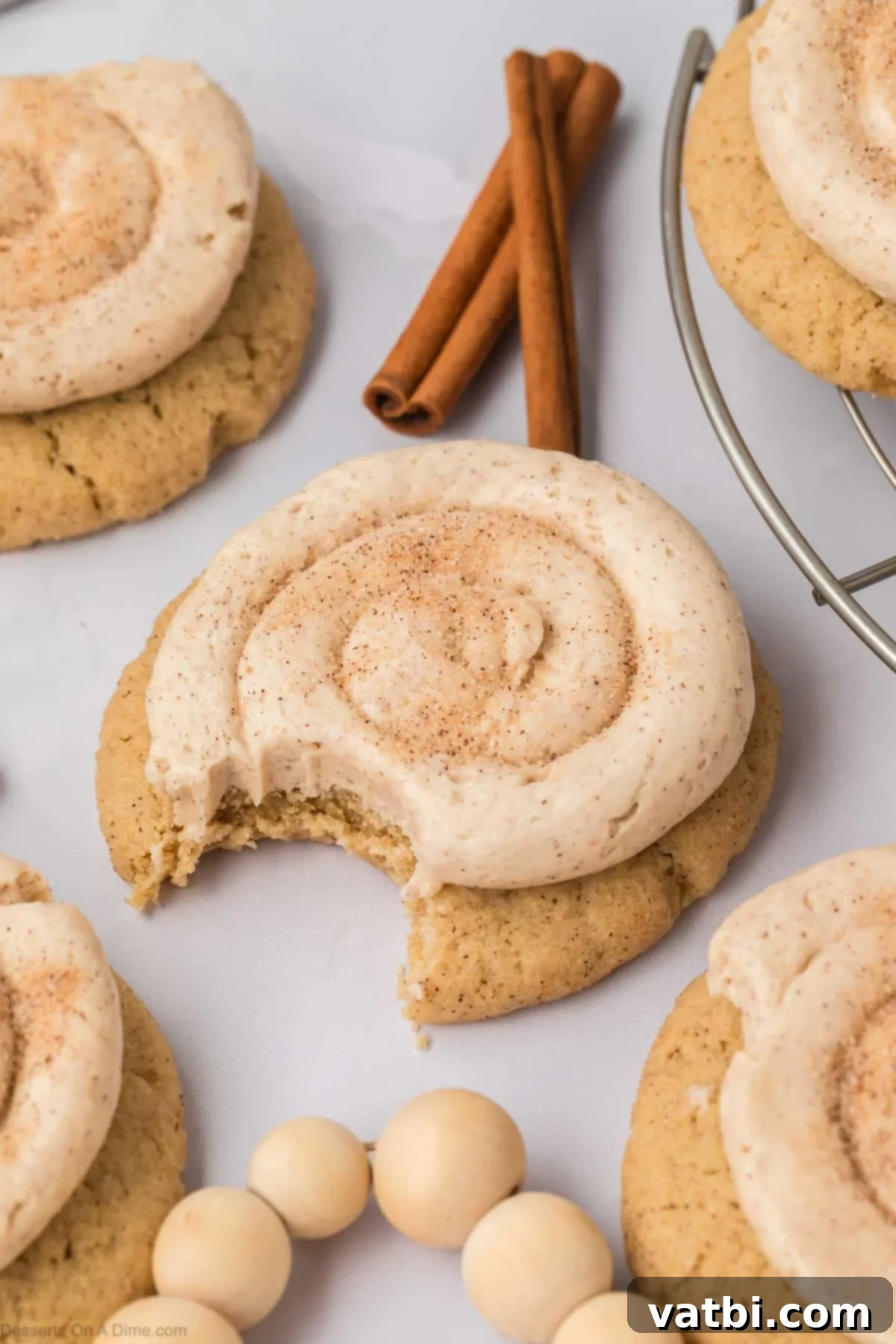 Churro Cookie Bliss 18 Cookies topped with frosting.