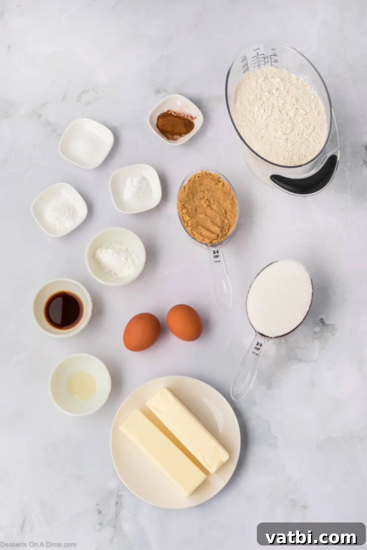 Churro Cookie Bliss 3 Churro cookies ingredients - sugar, cinnamon, butter, brown sugar, eggs, vanilla, lemon juice, flour, cornstarch, baking powder, baking soda, ground cinnamon.