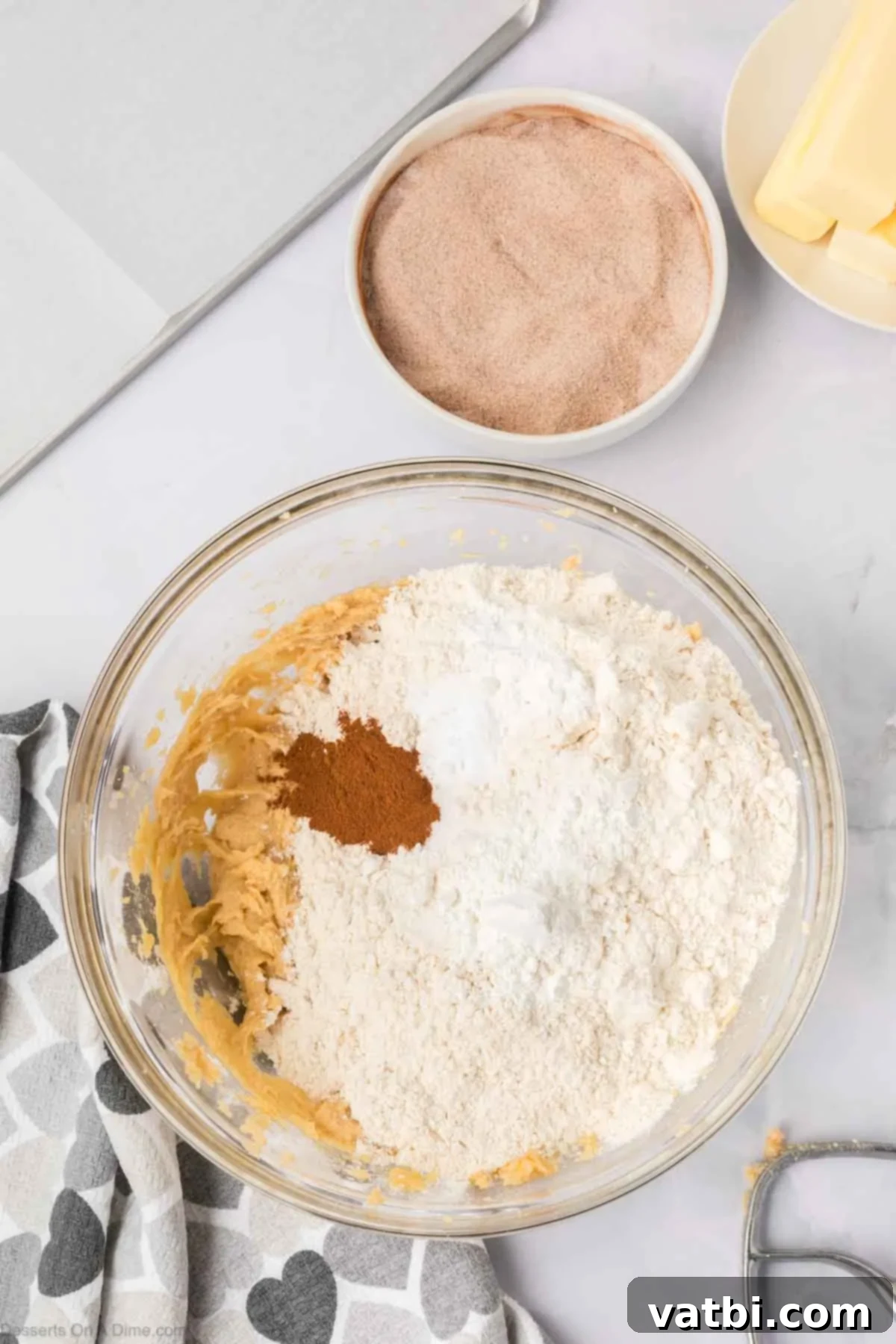 Churro Cookie Bliss 8 Dry ingredients mixed into batter.