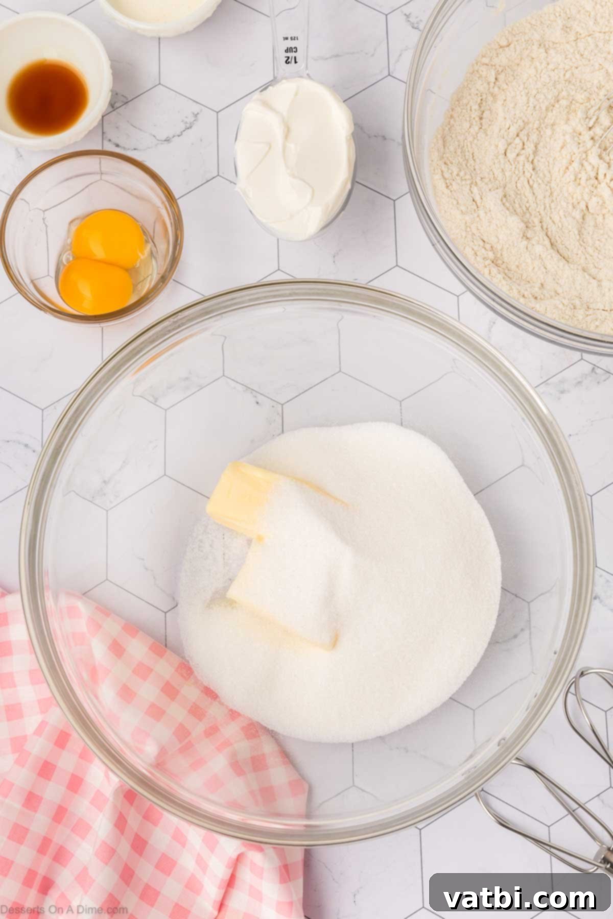 Soft Sour Cream Sugar Cookies 4 Creaming sugar and butter together for cookie dough.