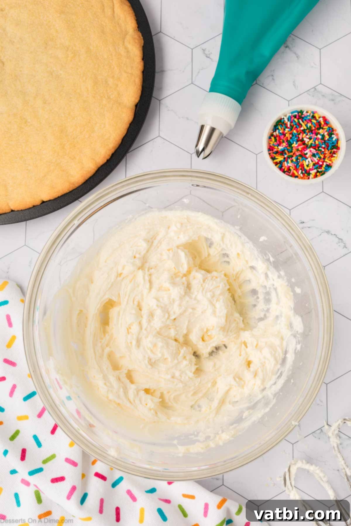 Perfect Sugar Cookie Cake 13 Heavy cream combined into the mixture.