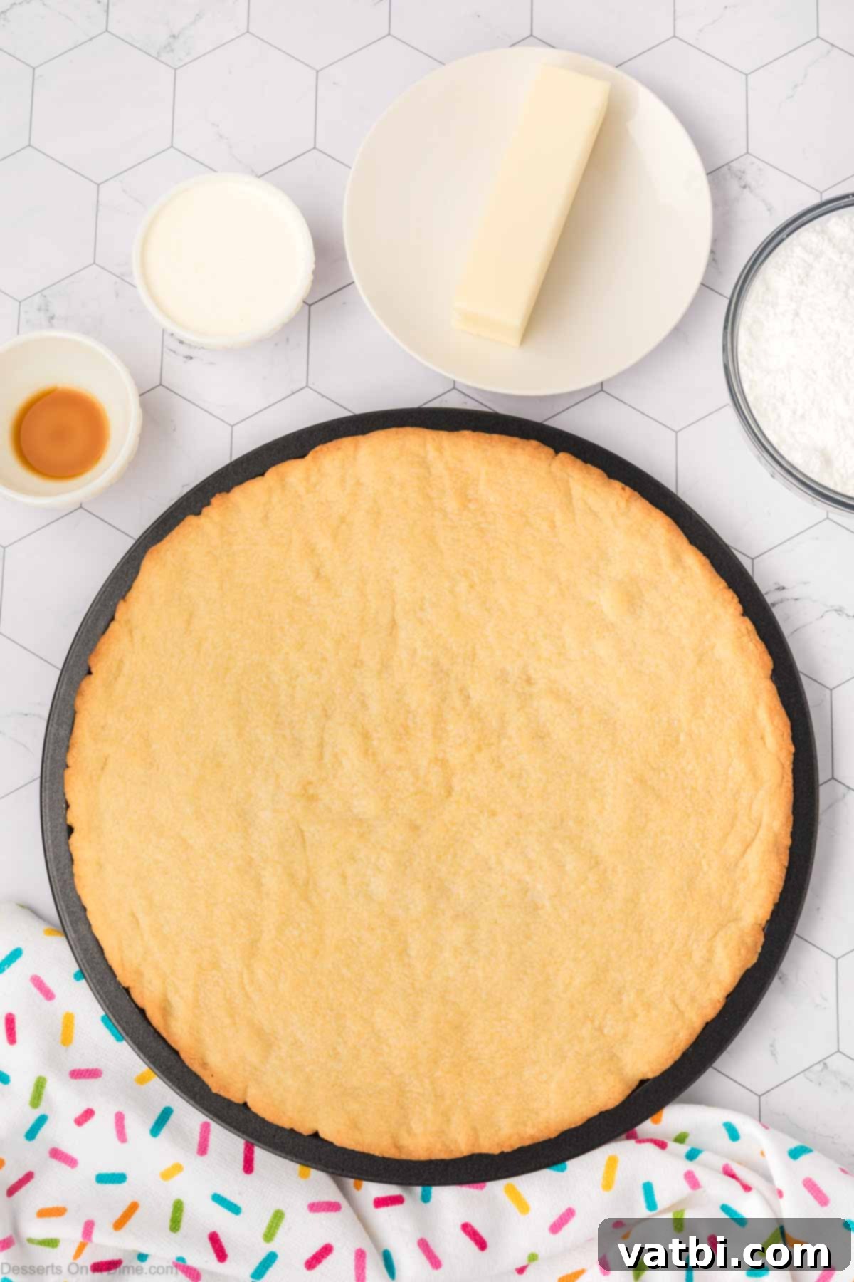 Perfect Sugar Cookie Cake 10 Cookie cake baked until golden brown.