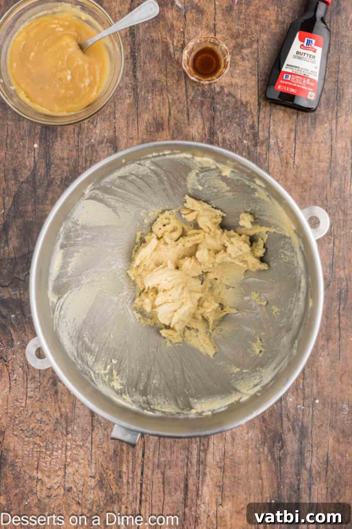 Magical Harry Potter Cupcakes 9 Softened butter and brown sugar being beaten until light and fluffy in a stand mixer.