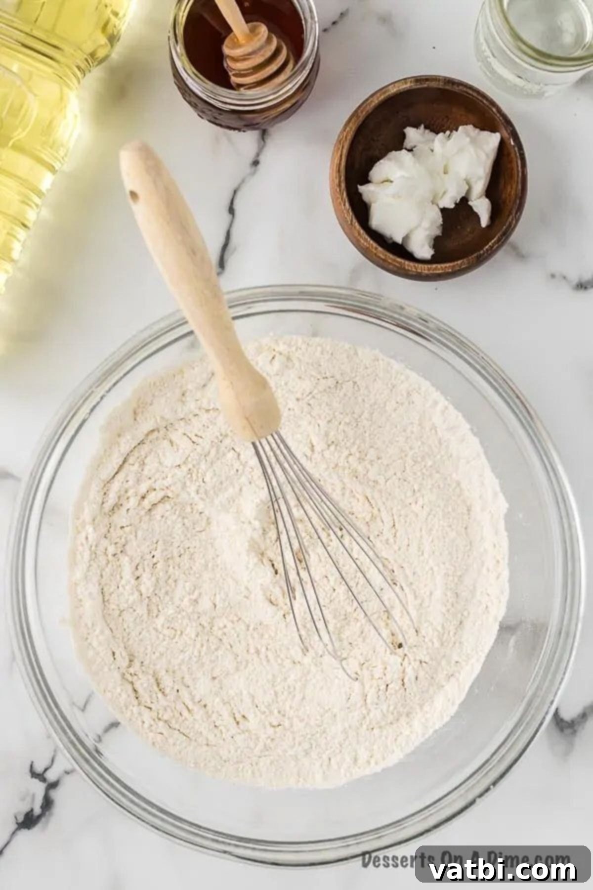 Golden & Fluffy Sopapillas: The Perfect Sweet Treat 4 Mixing bowl with flour, salt and baking powder combined.