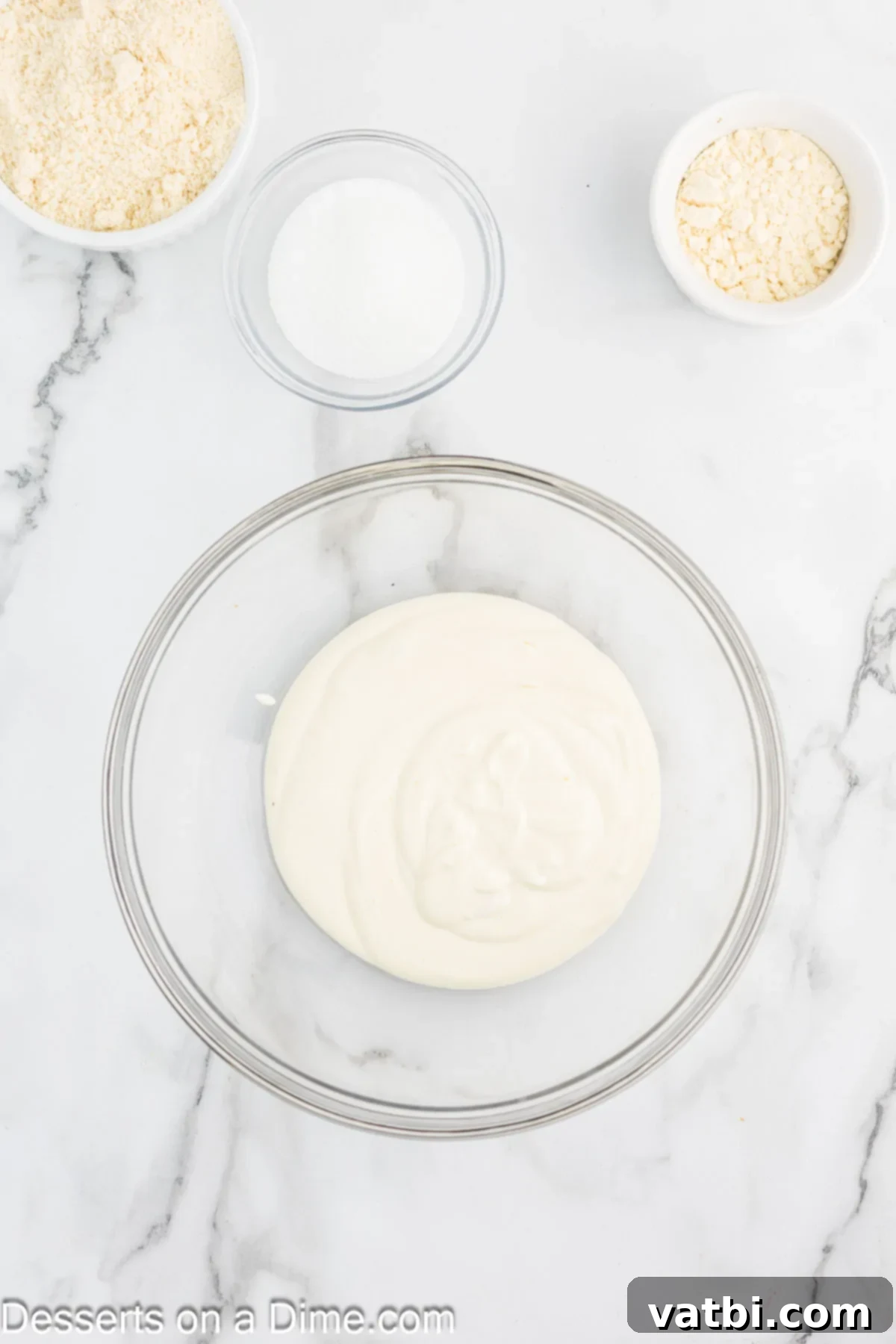 Wholesome Cottage Cheese Cookies 4 Smooth cottage cheese and egg mixture in a bowl, ready for dry ingredients.