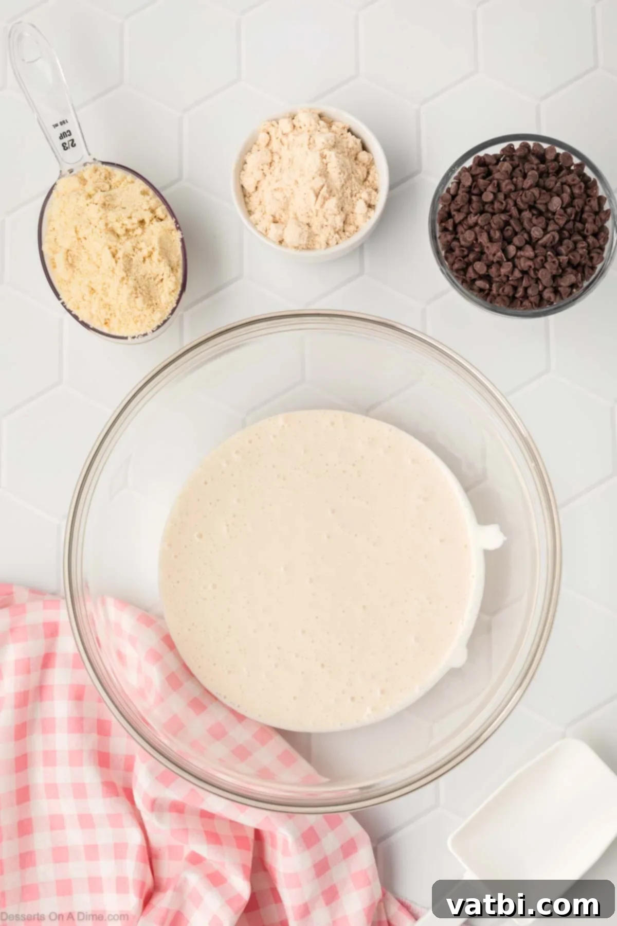 Cottage cheese mixture in bowl. 