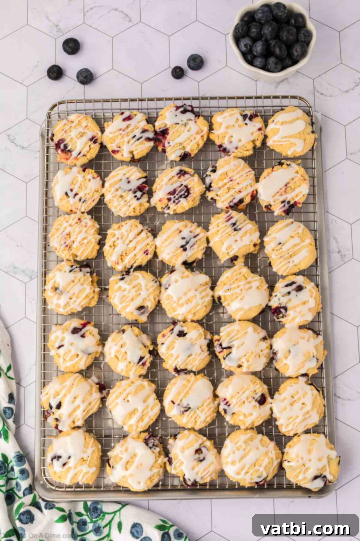 Delicious Blueberry Cookies 15 Glaze drizzled over cookies.