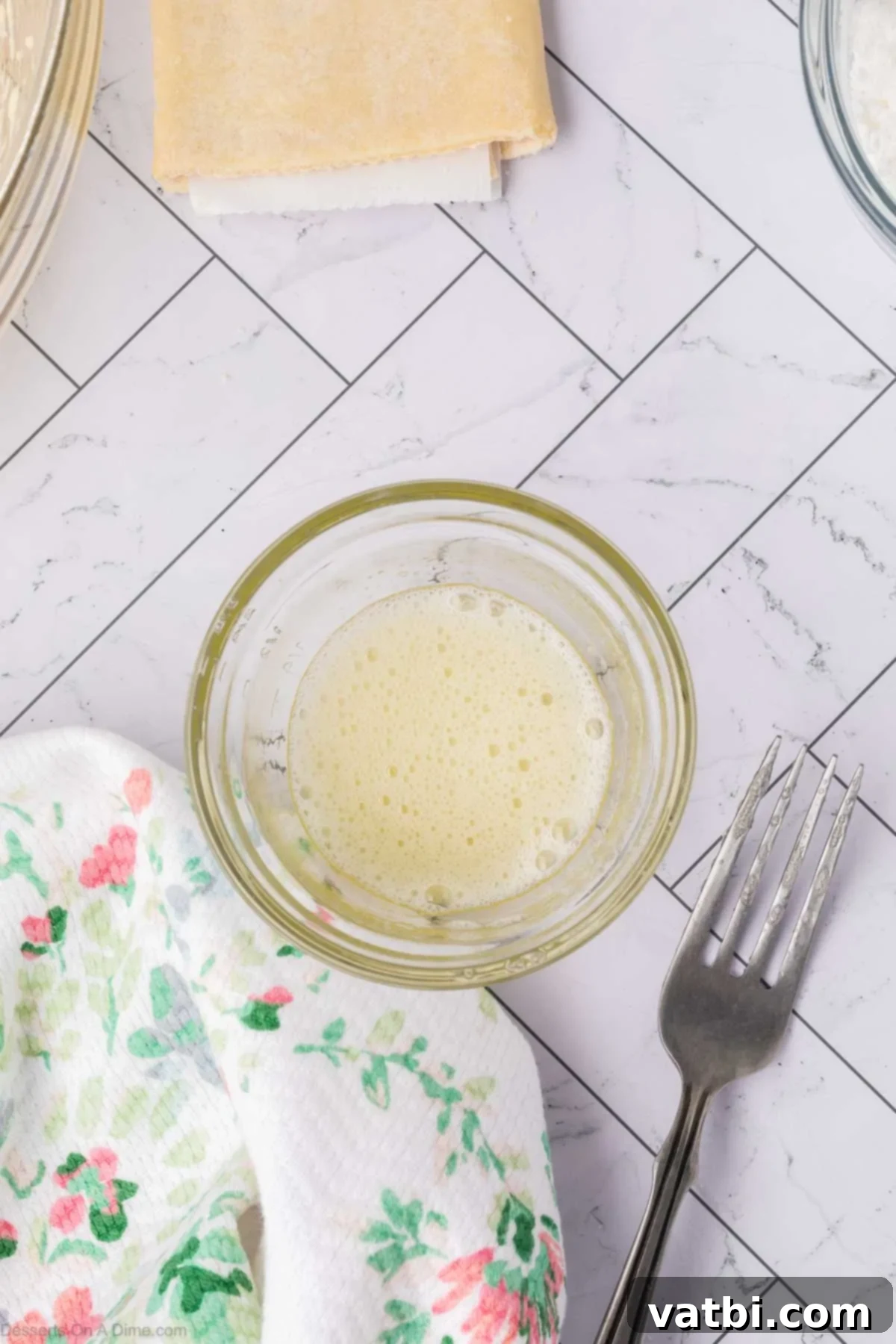 Heavenly Cream Cheese Danish 6 Egg whites in bowl.