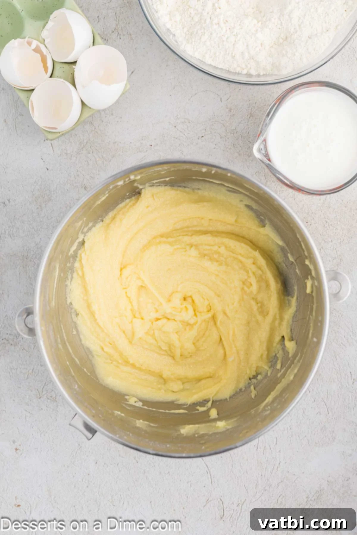Butter and sugar beat together. 