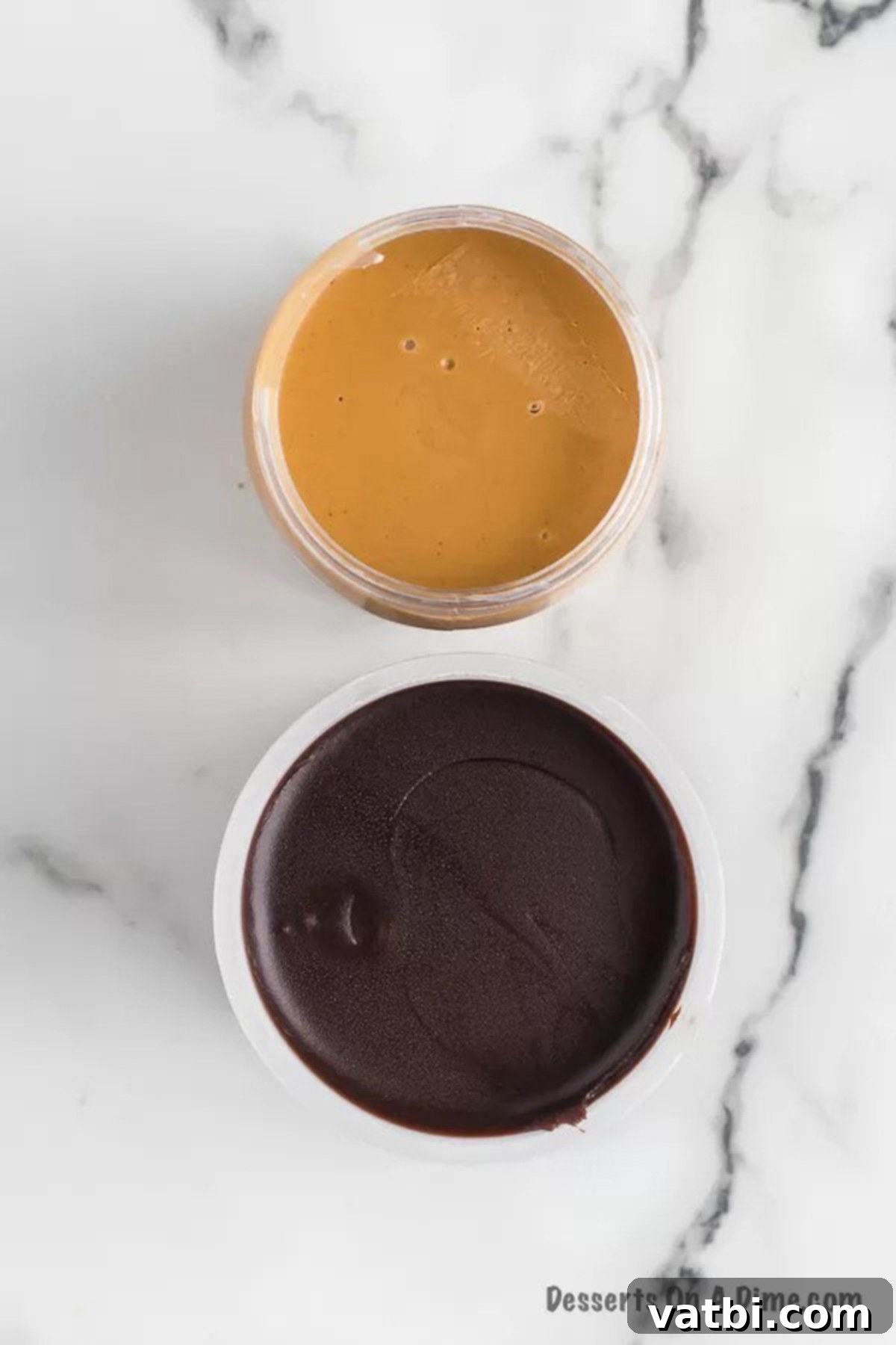 Rich and Creamy Chocolate Peanut Butter Fudge 3 Ingredients for recipe: chocolate frosting and peanut butter.