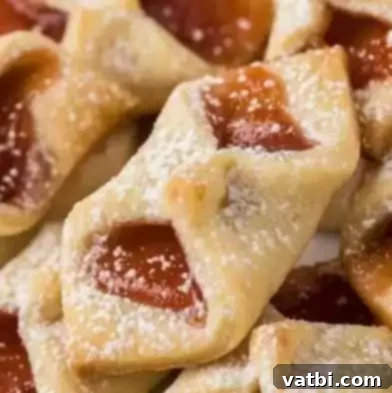 60 Festive and Simple Christmas Sweets 6 Delicate Strawberry Pinch Cookies with a sweet strawberry filling.