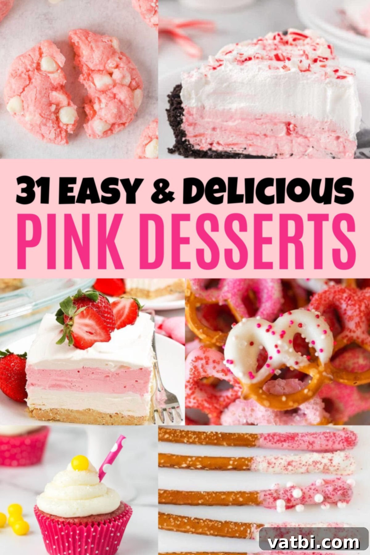 Blush Bites 2 Get ready for all things pink and delicious with these easy pink desserts. From pies and snacks to cookies and treats, these are the best 31 pink dessert recipes. #dessertsonadime #pinkdesserts #bestpinkdessertrecipes