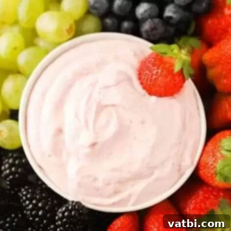 Blush Bites 3 Strawberry Yogurt Dip served with fresh fruit.