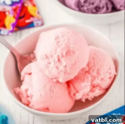 Blush Bites 5 Kool-Aid Ice Cream, a simple 3-ingredient dessert.