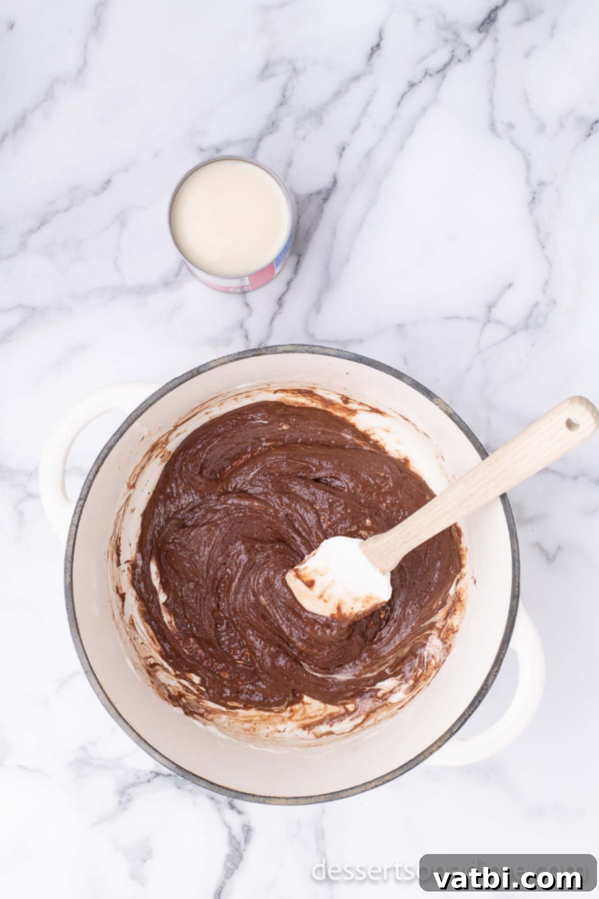 Chocolate melted together. 