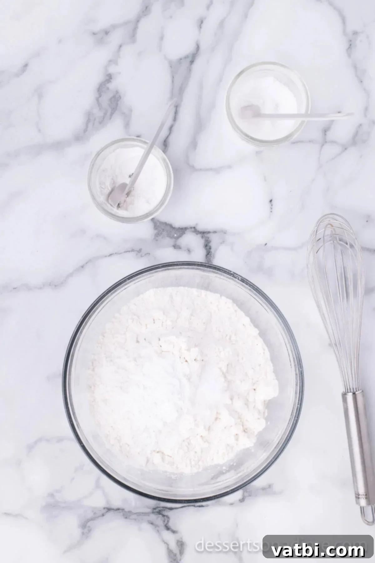 Sweetheart Sugar Cookie Delights 6 Flour sifted in bowl.