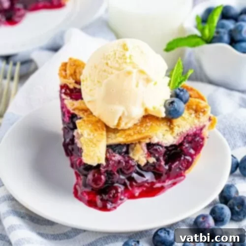 27 Deliciously Easy Blueberry Desserts 7 Blueberry pie with ice cream.