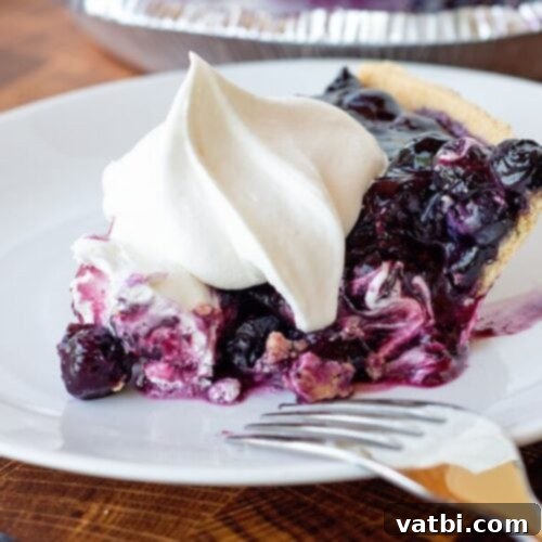 27 Deliciously Easy Blueberry Desserts 16 Blueberry pie with whipped cream.