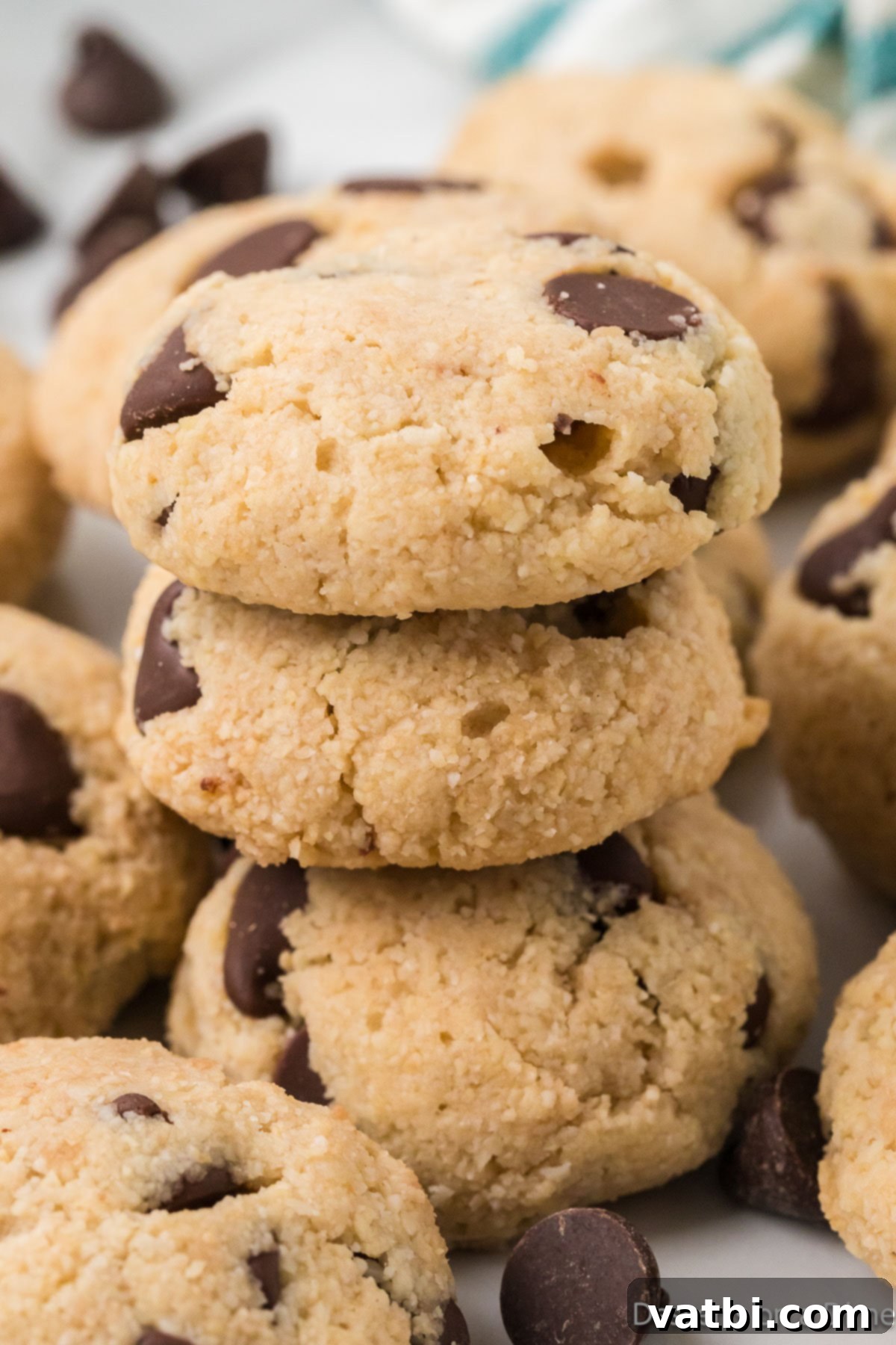 Guilt-Free Keto Chocolate Chip Delights 7 A plate of finished Keto Chocolate Chip Cookies ready to be served.
