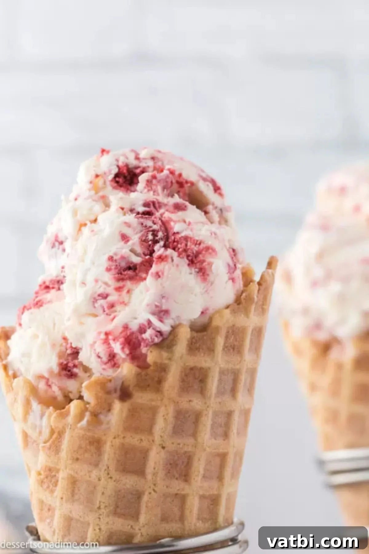 Red Velvet Ice Cream 2 Red Velvet Ice Cream in cones.