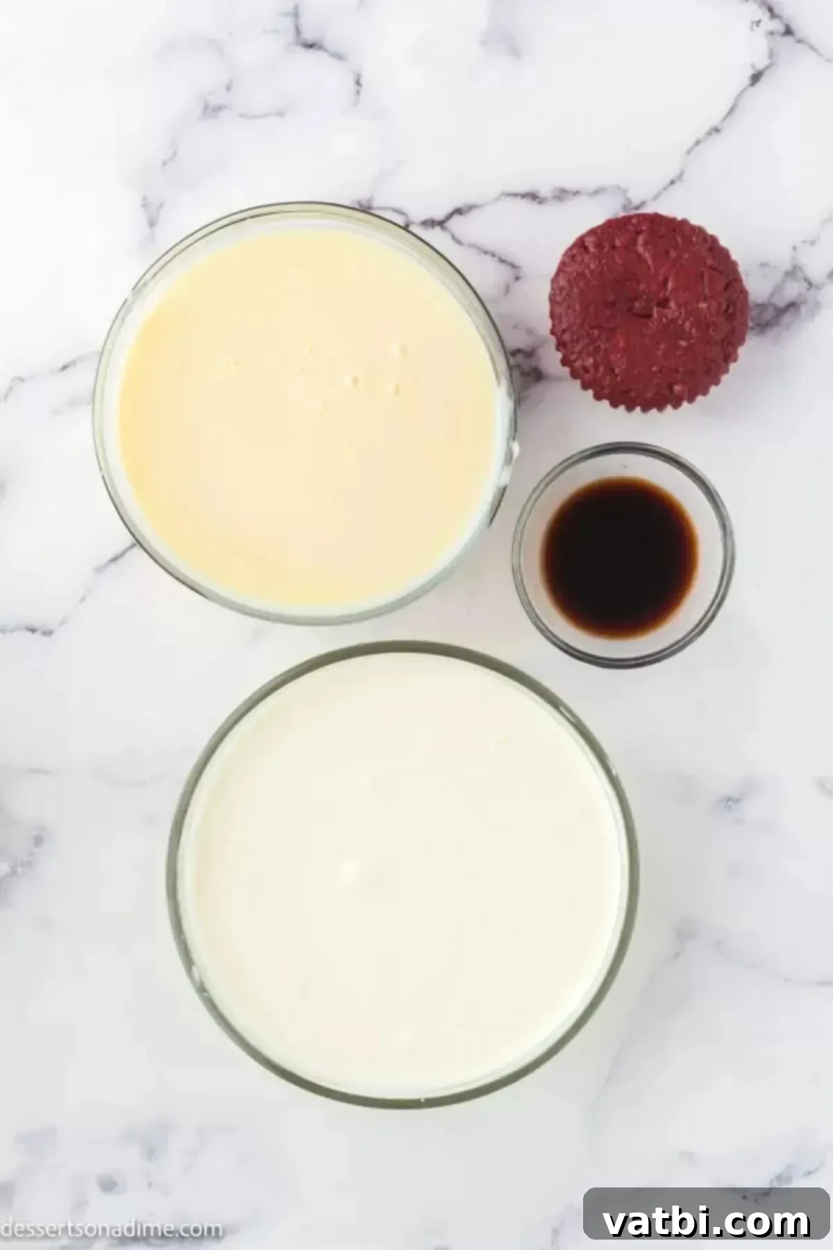 Red Velvet Ice Cream 3 Ingredients for Red Velvet Ice Cream recipe - heavy whipping cream, sweetened condensed milk, red velvet cupcake.