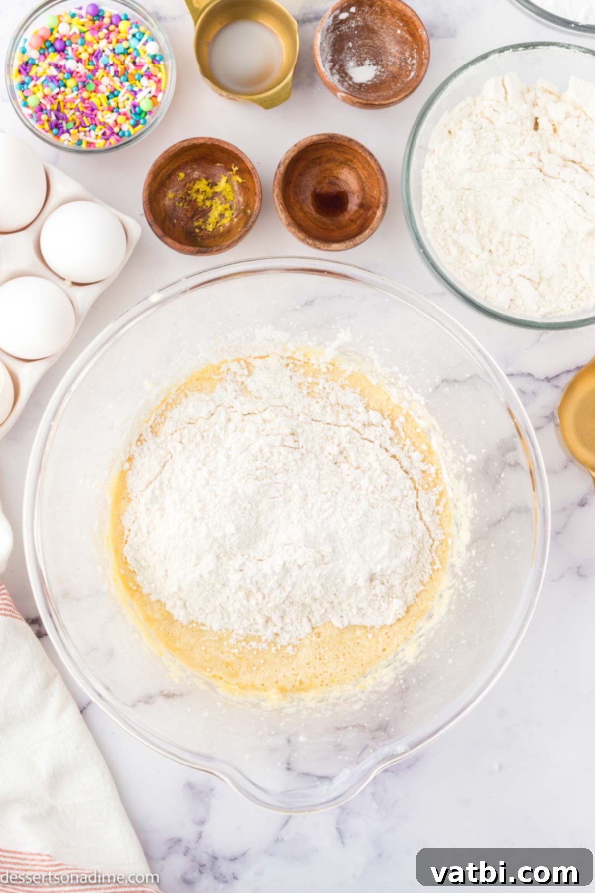 Italian Easter Cookies 6 Dry ingredients combined with wet ingredients.