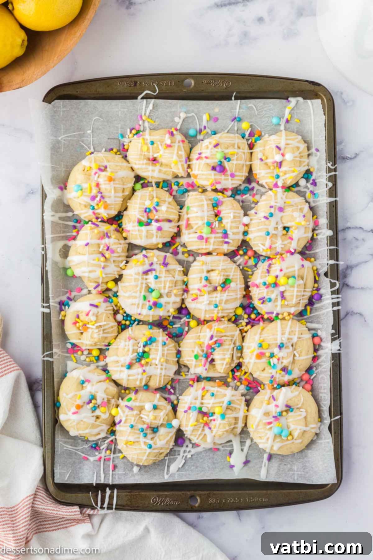 Italian Easter Cookies 10 Cookies topped with glaze and sprinkles.