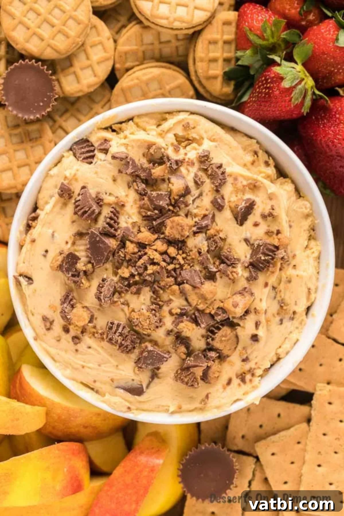 Whipped Peanut Butter Delight 8 A beautifully presented bowl of peanut butter fluff, garnished and ready for a party.