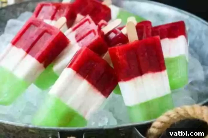 32 Irresistible Cinco de Mayo Sweet Treats 8 Cinco de Mayo themed popsicles with colorful layers