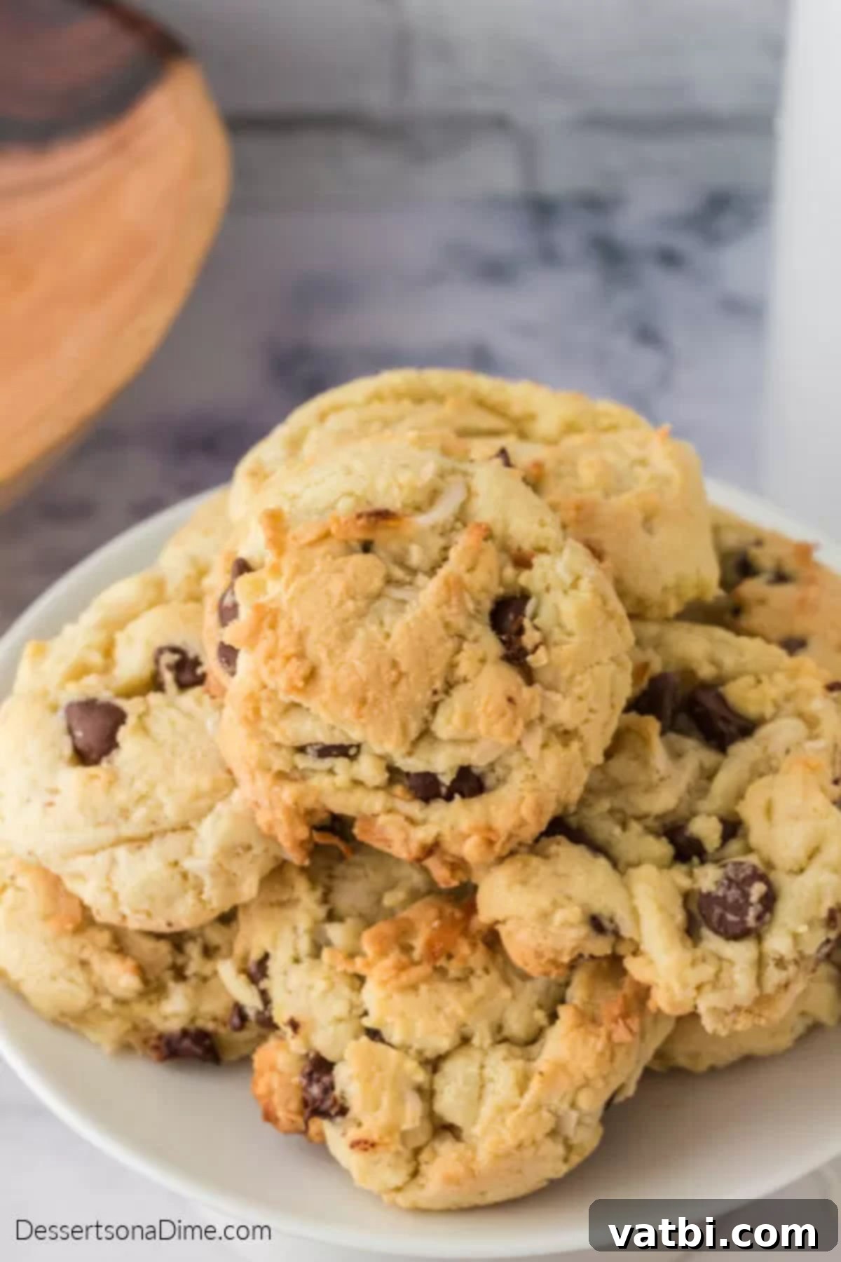 Island Chocolate Chip Bliss 10 Cookies on platter.