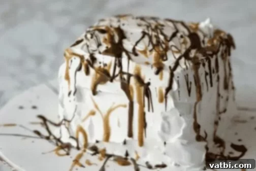 A slice of easy homemade ice cream cake with layers of ice cream and cake, garnished with sprinkles.