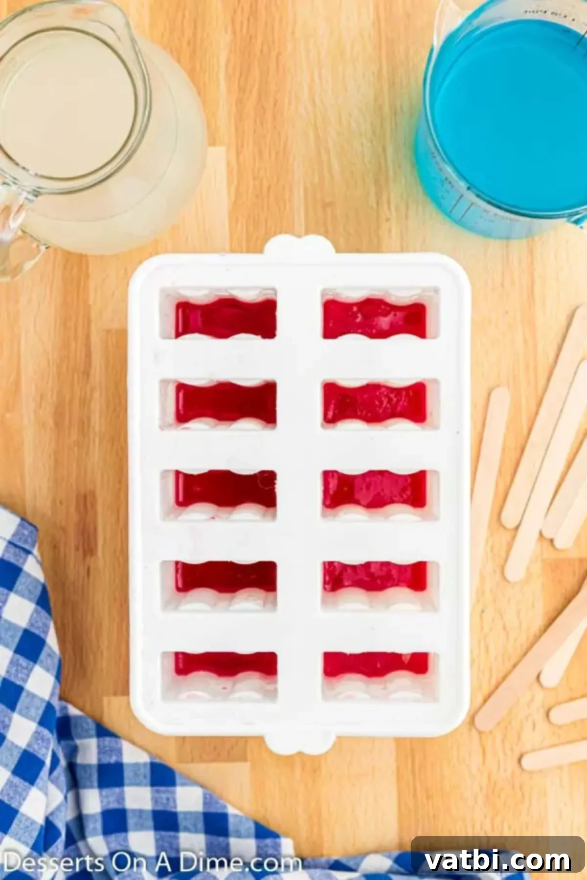 Red, White, and Blue: A Sweet Summer Celebration 4 Cranberry juice in mold.