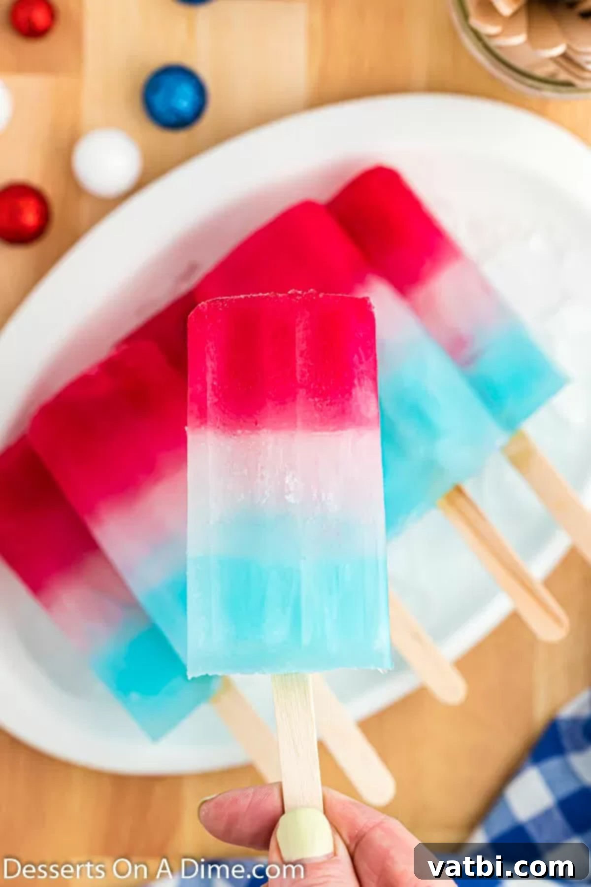 Red, White, and Blue: A Sweet Summer Celebration 7 Popsicle ready to enjoy.