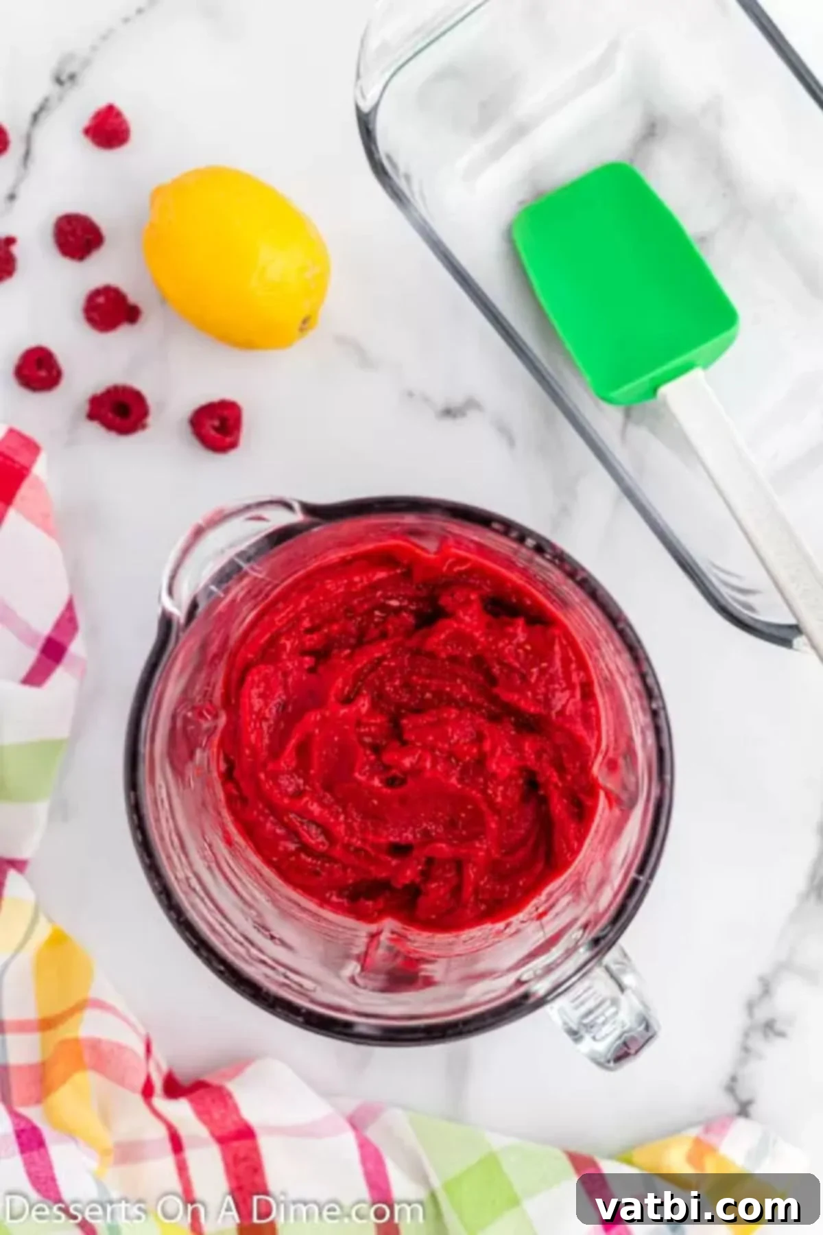 Pure Raspberry Bliss 4 Raspberry puree in blender.