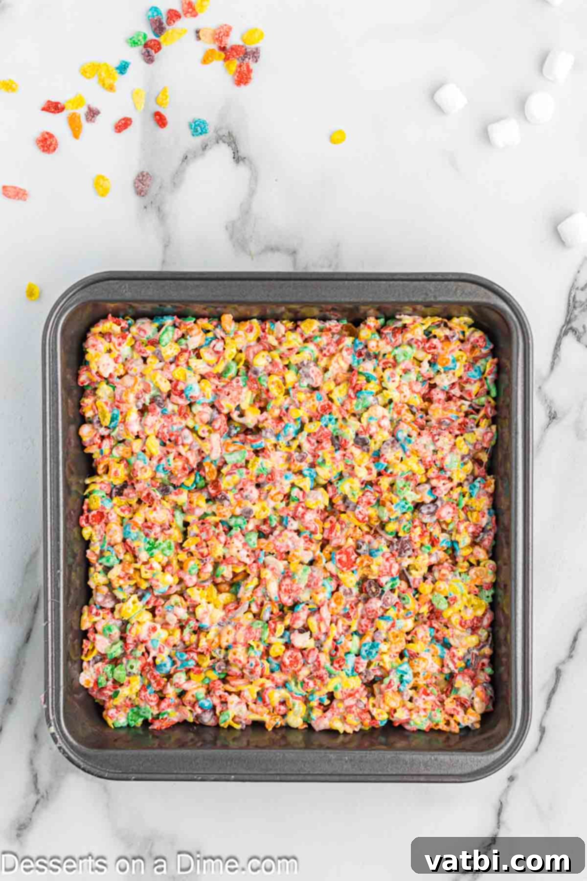 Mixture spread into pan. 