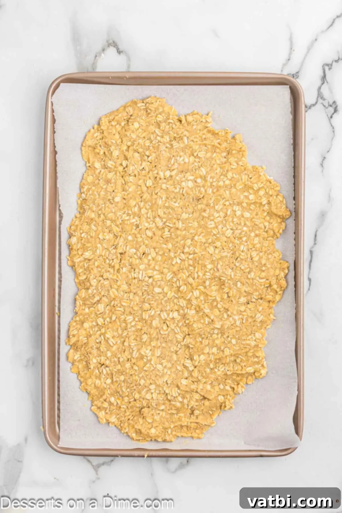 Irresistible Milk Bar Pie 7 Spreading the oat crust our on a baking sheet