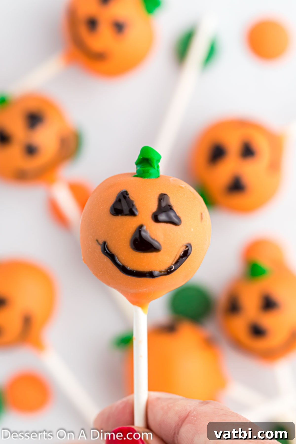 Spooky Halloween Cake Pops 2 Close up photo of Halloween cake pops.